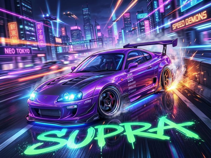 Картина "Tokyo Violet Rush" A004720 фото